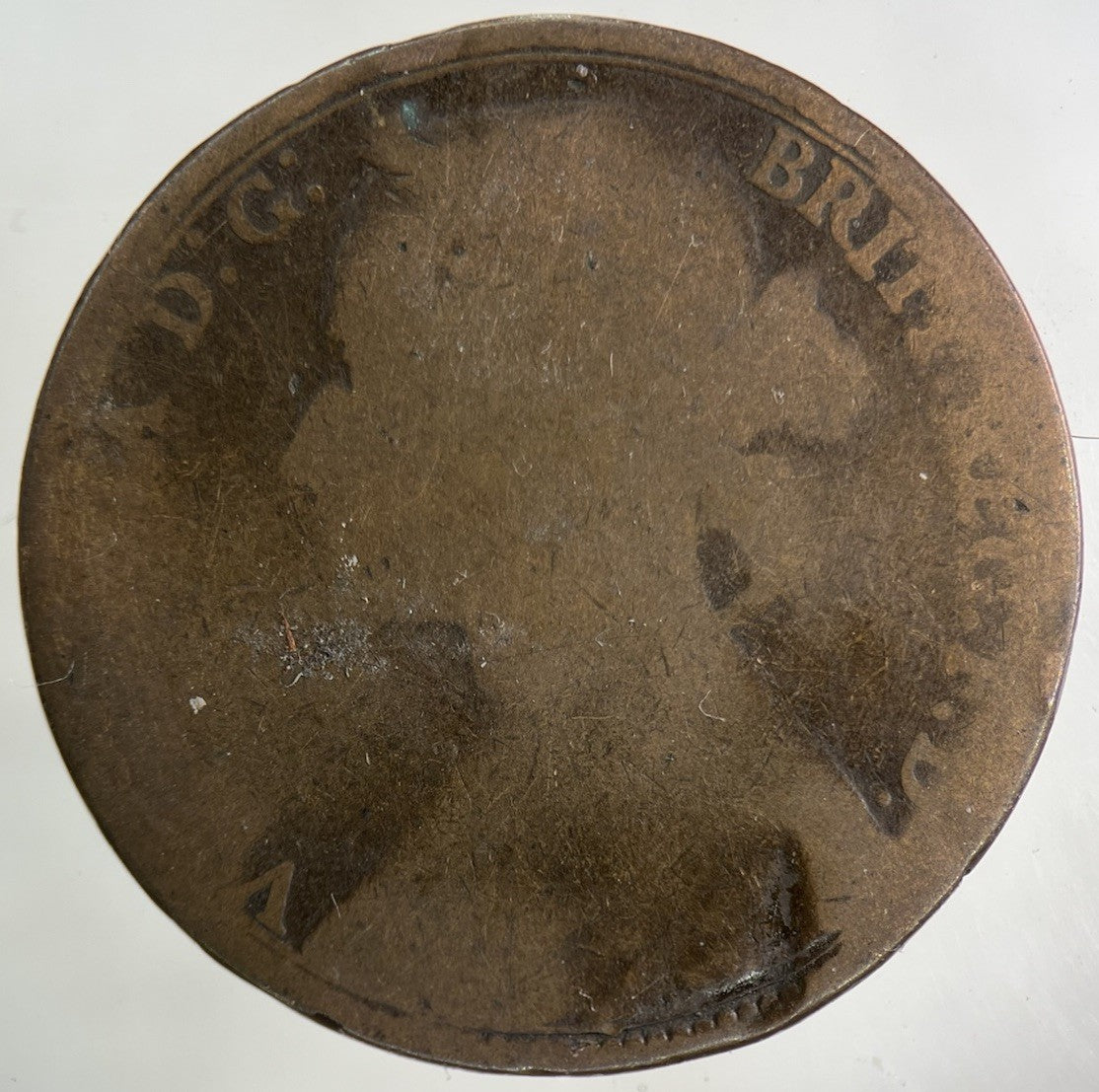 1880 Victoria One Penny Coin | Worn Grade