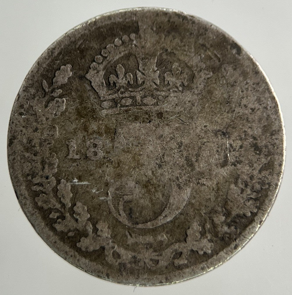 British Victoria Threepence Silver Coin | Worn Grade