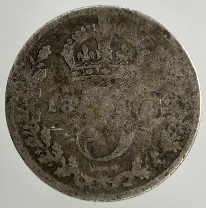 British Victoria Threepence Silver Coin | Worn Grade
