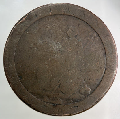 1797 Stamped George III 3rd Cartwheel One Penny Coin | Fair Grade