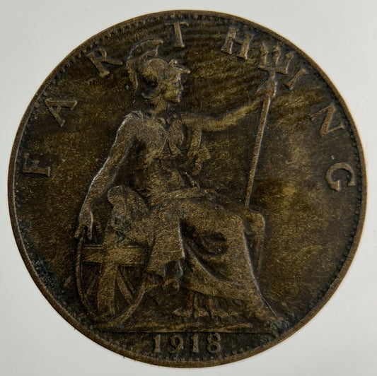 1918 George V Farthing Coin | Collectable Grade