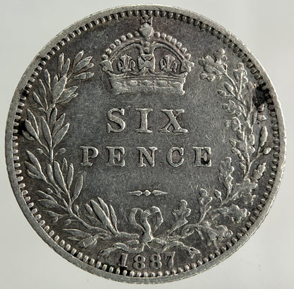 1887 Victoria Sixpence Silver Coin | Very High Grade
