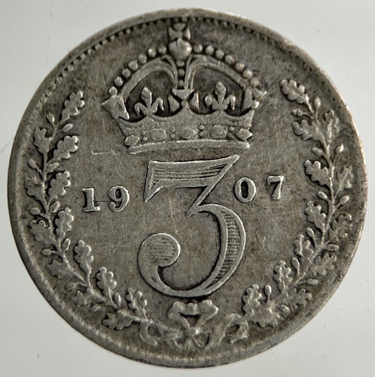 1907 Edward VII Threepence Silver Coin | Fine Collectable Grade