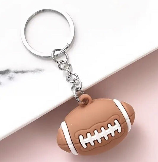 Mini American Football Sports Ball Shaped Keyring Premium Keychain Gift UK