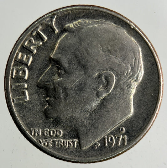 1971 - D US USA Roosevelt Dime Coin | Collectable Grade