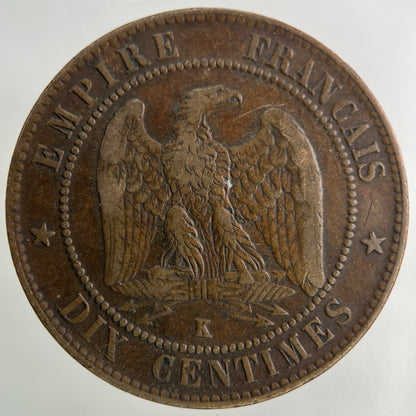 1861 France 10 Centimes Coin | Fine Collectable Grade