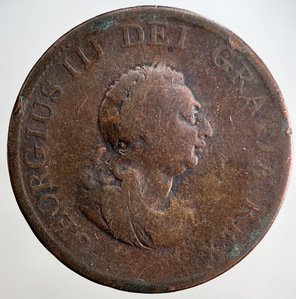 1799 George 3rd III Half - Penny British Coin | Fair Grade | a3235
