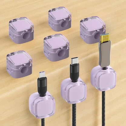 2 x Purple Magnetic Charger Cable Holders Phone Tablet iPad iPhone Samsung - UK