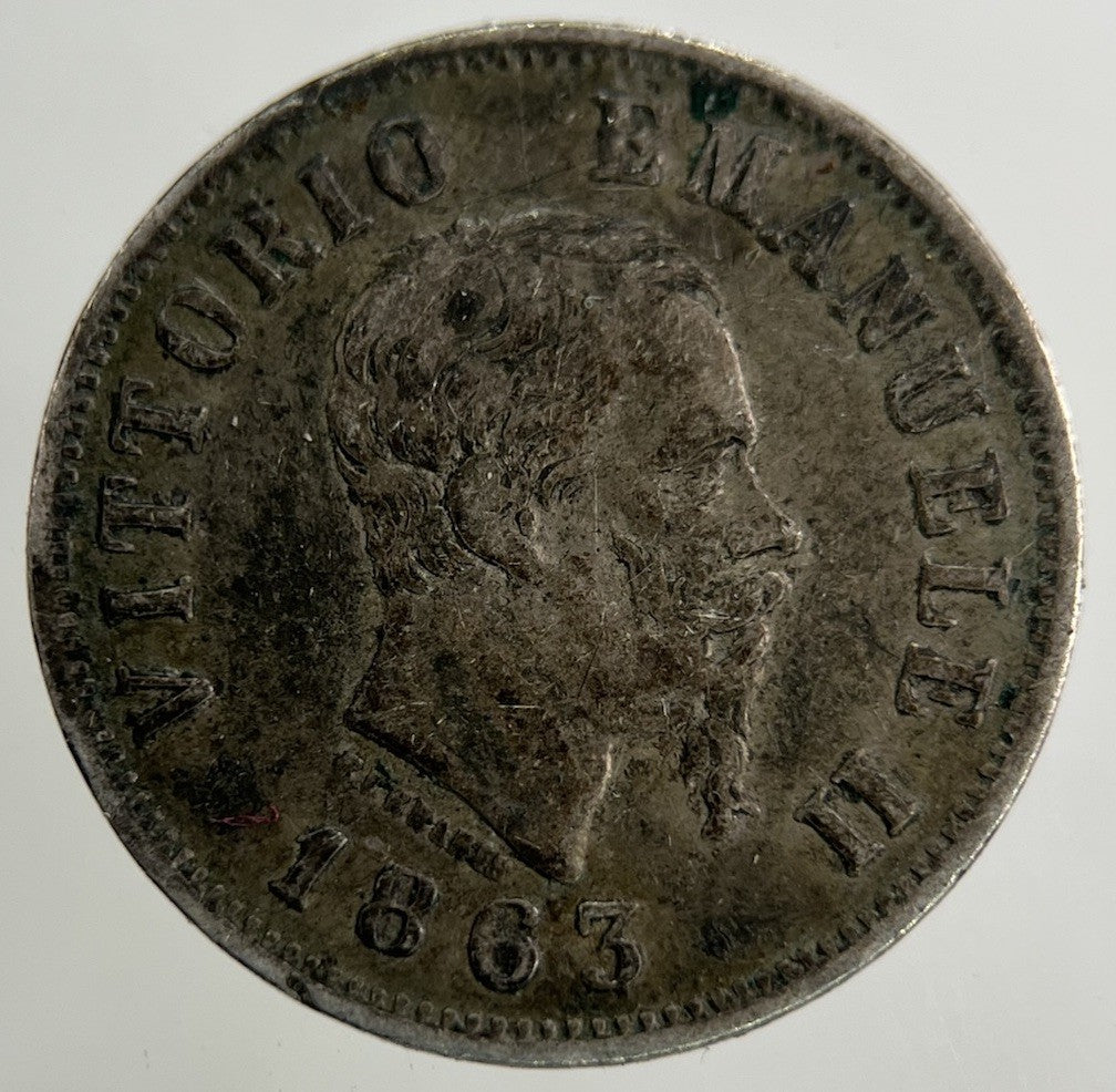 1863 Italy 50 Centesimi Silver Coin | Collectable Grade