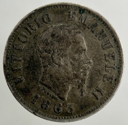 1863 Italy 50 Centesimi Silver Coin | Collectable Grade