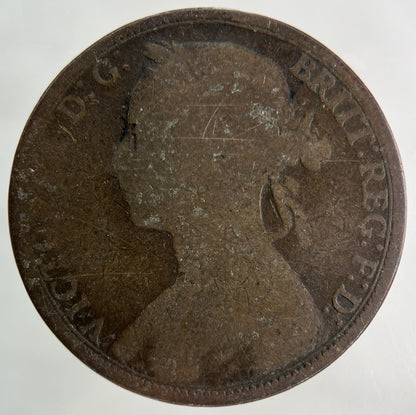 1890 Victoria One Penny Coin | Fair Grade