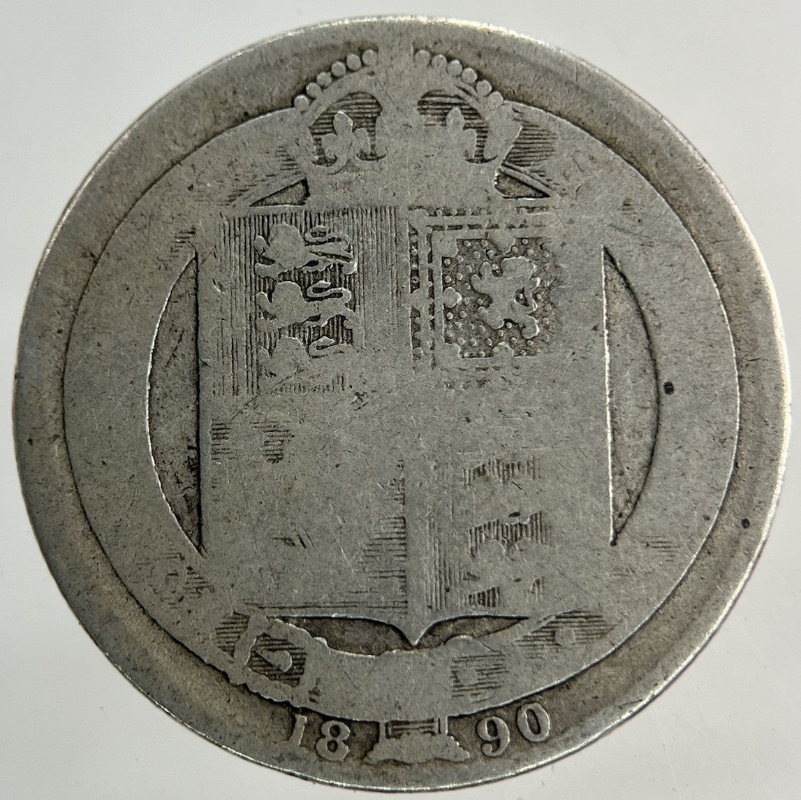 1890 Victoria Shilling Silver Coin | Fair Grade
