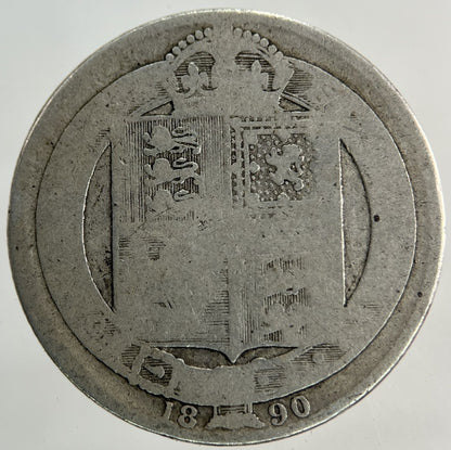 1890 Victoria Shilling Silver Coin | Fair Grade