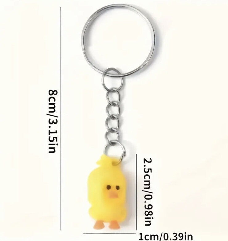 Mini Yellow Rubber Duck Keyring Premium Keychain Gift UK
