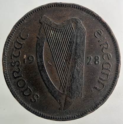 1928 Irish One Penny Coin | Collectable Grade