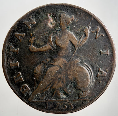 1735 George II 2nd Half - Penny Coin | Collectable Grade | a2247
