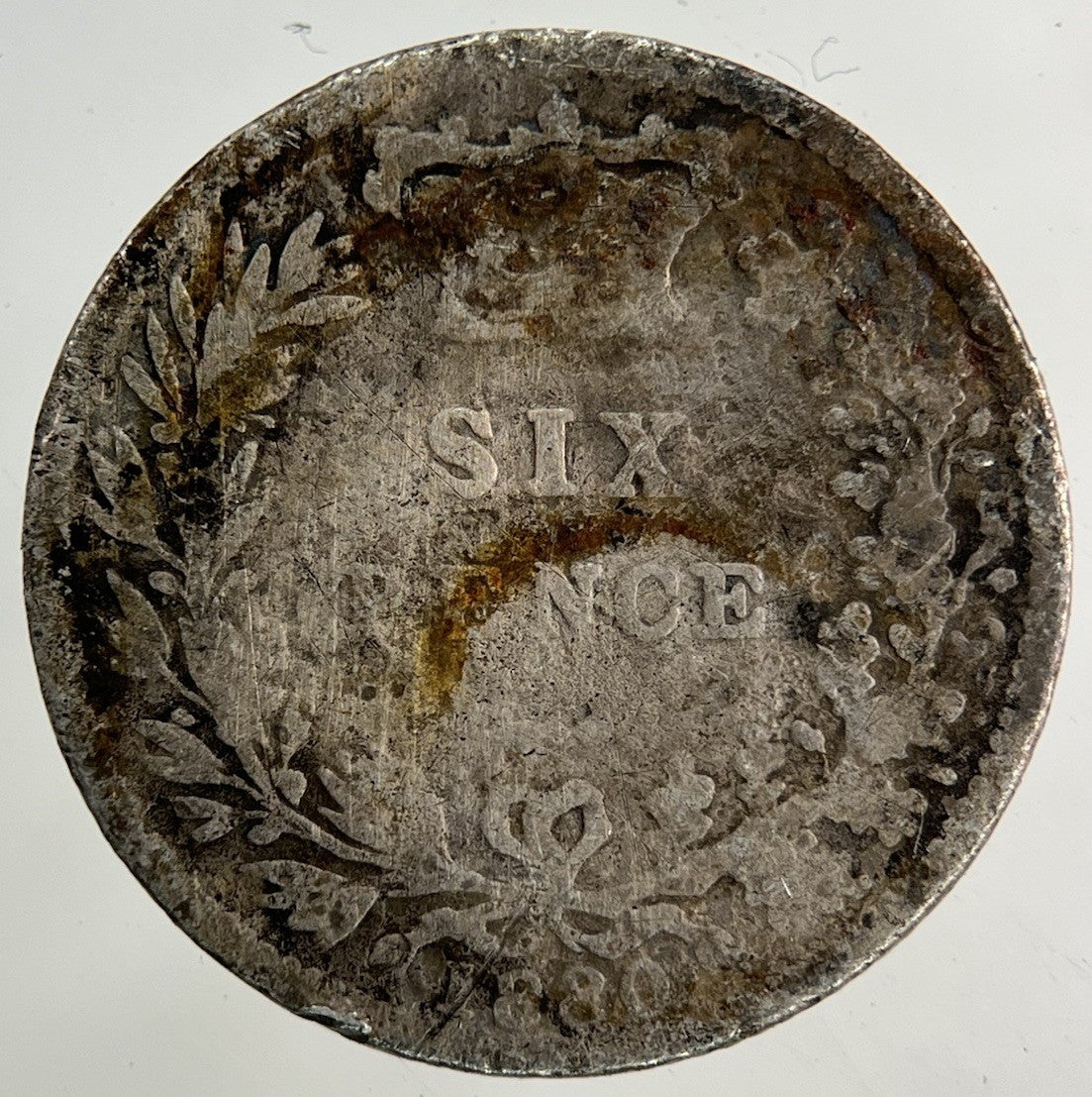 1880 Victoria Sixpence Silver Coin | Worn Grade