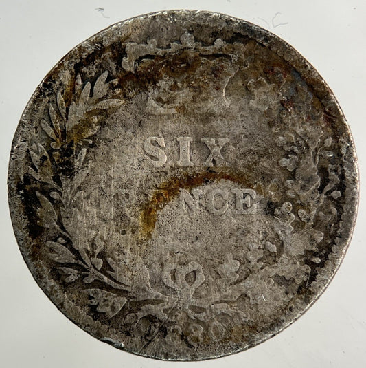 1880 Victoria Sixpence Silver Coin | Worn Grade