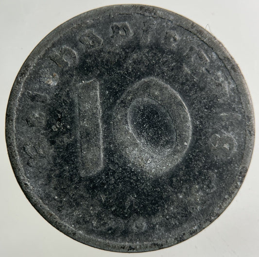 1942 Germany German Nazi 10 Pfennig Coin | Fair Grade