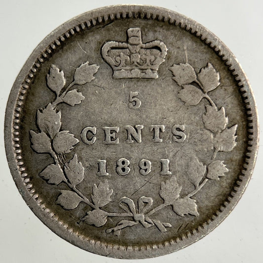 1891 Canada 5 Cents Silver Coin | Collectable Grade