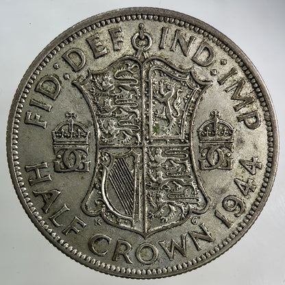 1944 George VI Half - Crown Silver Coin | Fine Collectable Grade