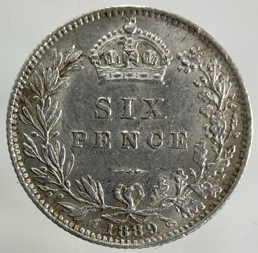 1889 Victoria Sixpence Silver Coin | Very High Grade