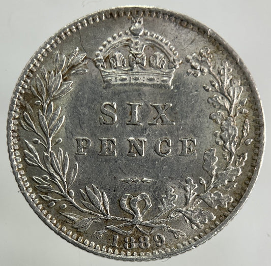 1889 Victoria Sixpence Silver Coin | Very High Grade