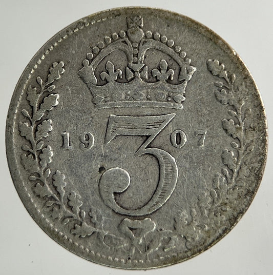 1907 Edward VII Threepence Silver Coin | Collectable Grade