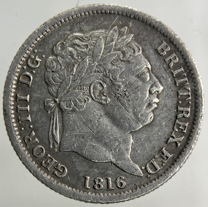 1816 George III 3rd Shilling Silver Coin | Fine Collectable Grade