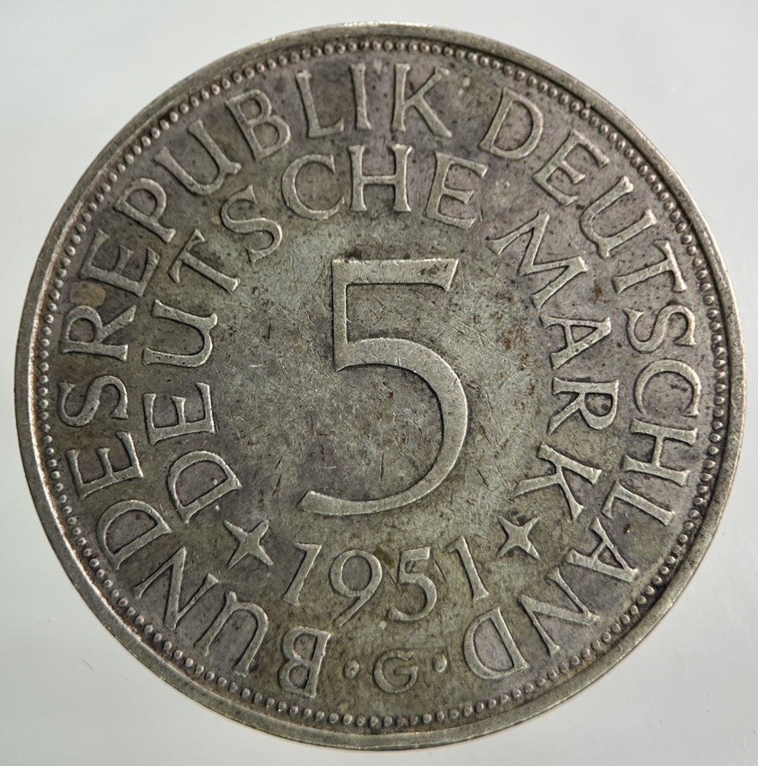 1951 Germany 5 Mark Silver Coin | Fine Collectable Grade