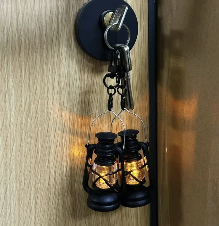 Mini Black Lantern Light Keyring Premium Keychain Gift UK