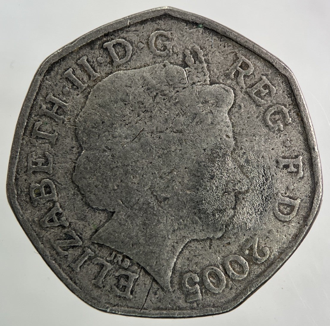 2005 Samuel Johnsons Dictionary 50p Fifty - Pence Coin | Worn Grade