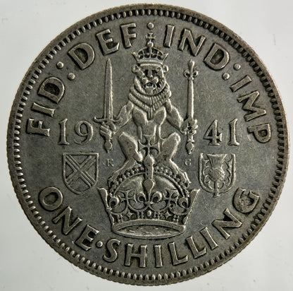 1941 George VI Shilling Silver Coin | Fine Collectable Grade
