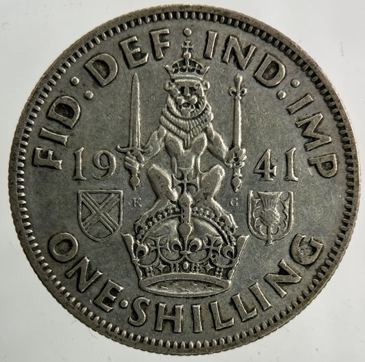 1941 George VI Shilling Silver Coin | Fine Collectable Grade
