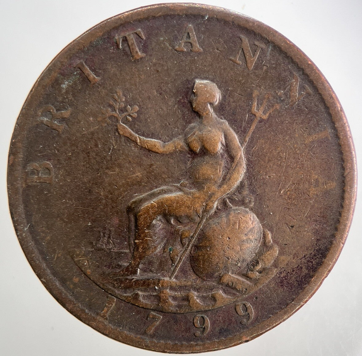 1799 George 3rd III Half - Penny British Coin | Collectable Grade | a9045