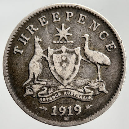 1919 - M Australia Threepence Silver Coin | Collectable Grade