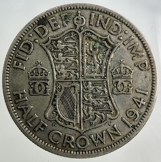 1941 George VI Half - Crown Silver Coin | Fine Collectable Grade