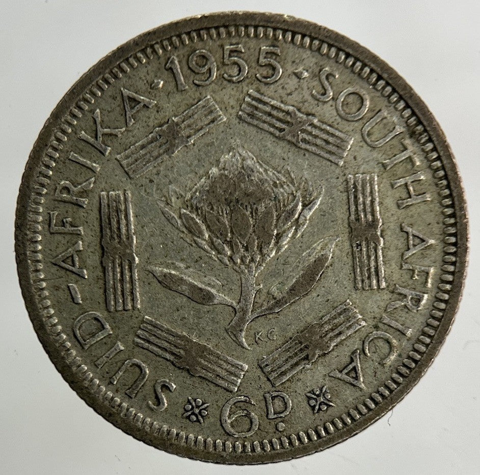 1955 South Africa Sixpence Silver Coin | Collectable Grade