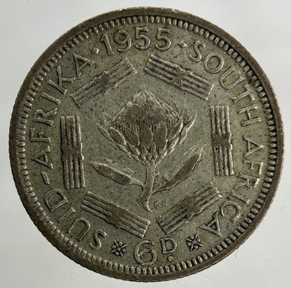 1955 South Africa Sixpence Silver Coin | Collectable Grade