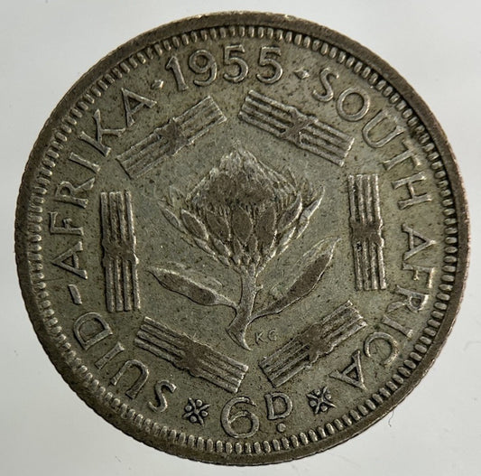 1955 South Africa Sixpence Silver Coin | Collectable Grade