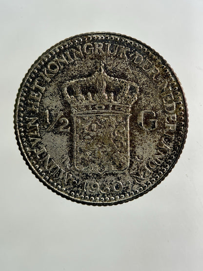 1930 Netherlands 1/2 Half Gulden Silver Coin | Fine Collectable Grade