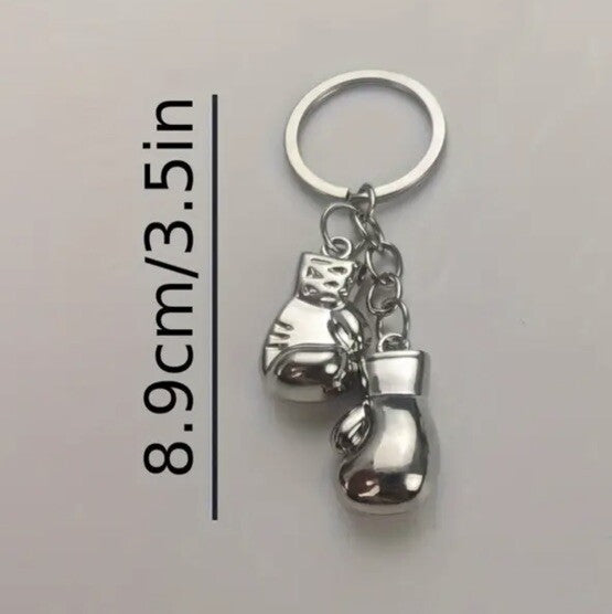 Mini Metal Boxing Gloves Shaped Keyring Premium Keychain Gift UK