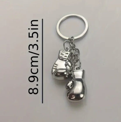 Mini Metal Boxing Gloves Shaped Keyring Premium Keychain Gift UK