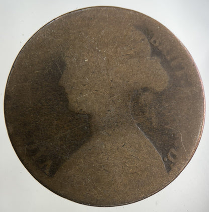 1872 Victoria One Penny Coin | Fair Grade