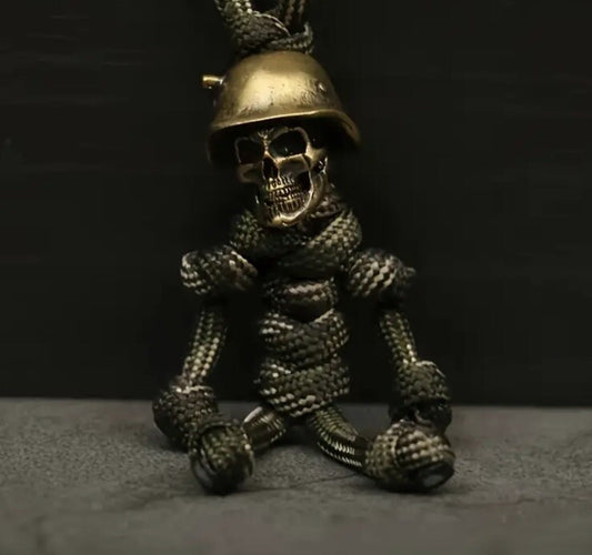 Camouflaged Metal Skull Soldier Shaped Keyring Premium Keychain Gift UK