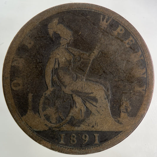 1891 Victoria One Penny Coin | Collectable Grade