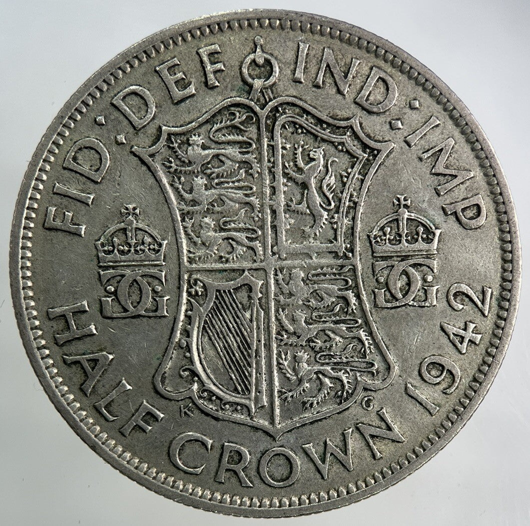 1942 George VI Half - Crown Silver Coin | Fine Collectable Grade