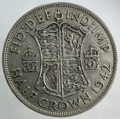1942 George VI Half - Crown Silver Coin | Fine Collectable Grade