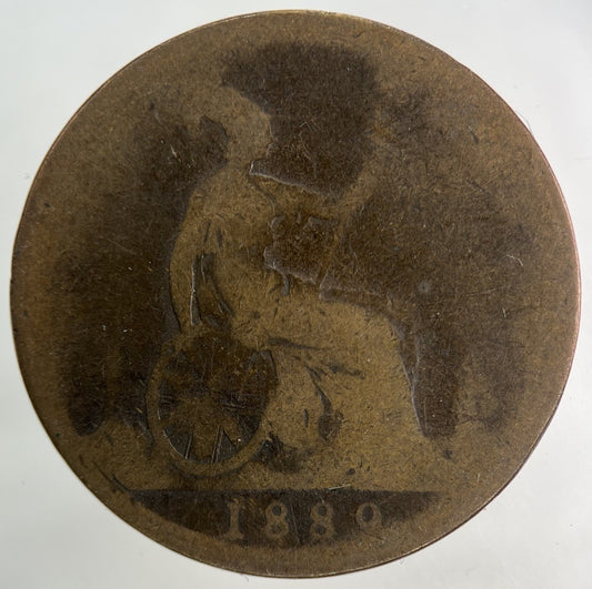 1889 Victoria One Penny Coin | Worn Grade