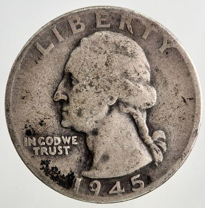 1945 - D US USA Quarter Dollar Silver Coin | Collectable Grade